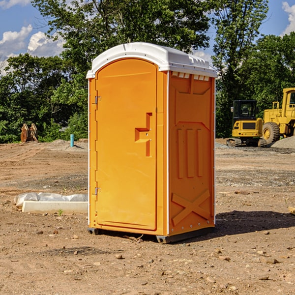 how often are the porta potties cleaned and serviced during a rental period in Rushford